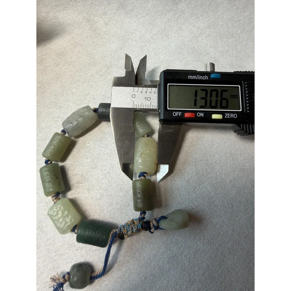 Multi-Color Natural Jade Bracelet OOAK Rustic Jade Adjustable Pull-Tie Closure